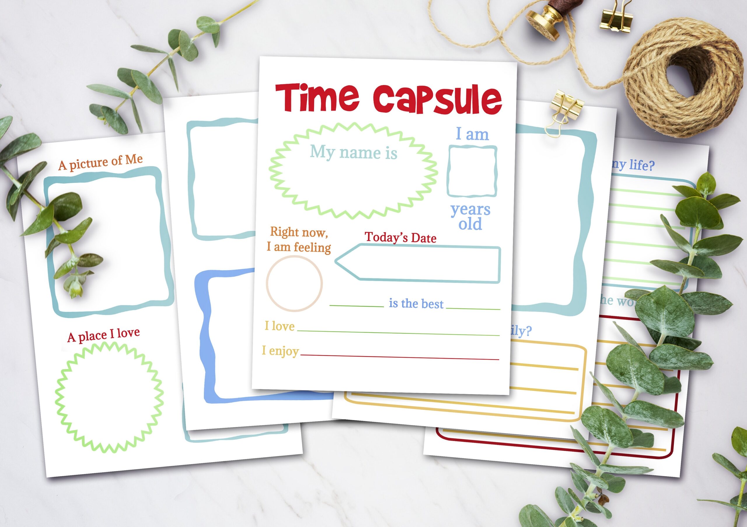 Printable Time Capsule For Kids Homeschool Learning Resources Children s Activity Sheets Instant Download Worksheets School Printables Etsy