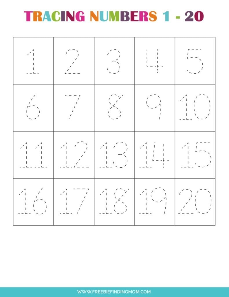 Printable Tracing Numbers Worksheets For Kindergarten