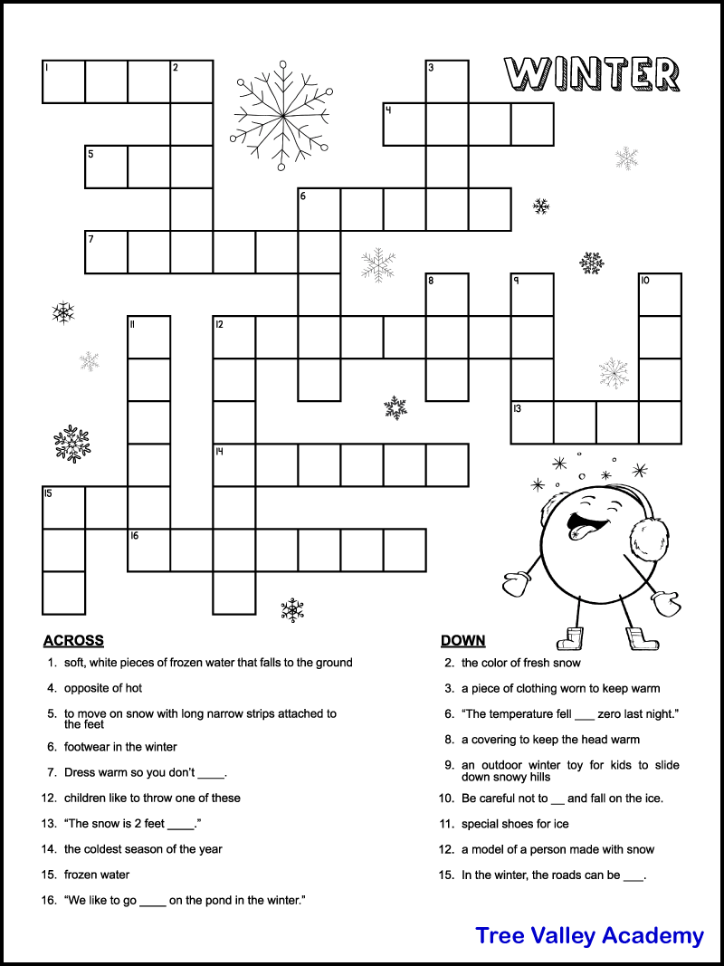 free printable crossword