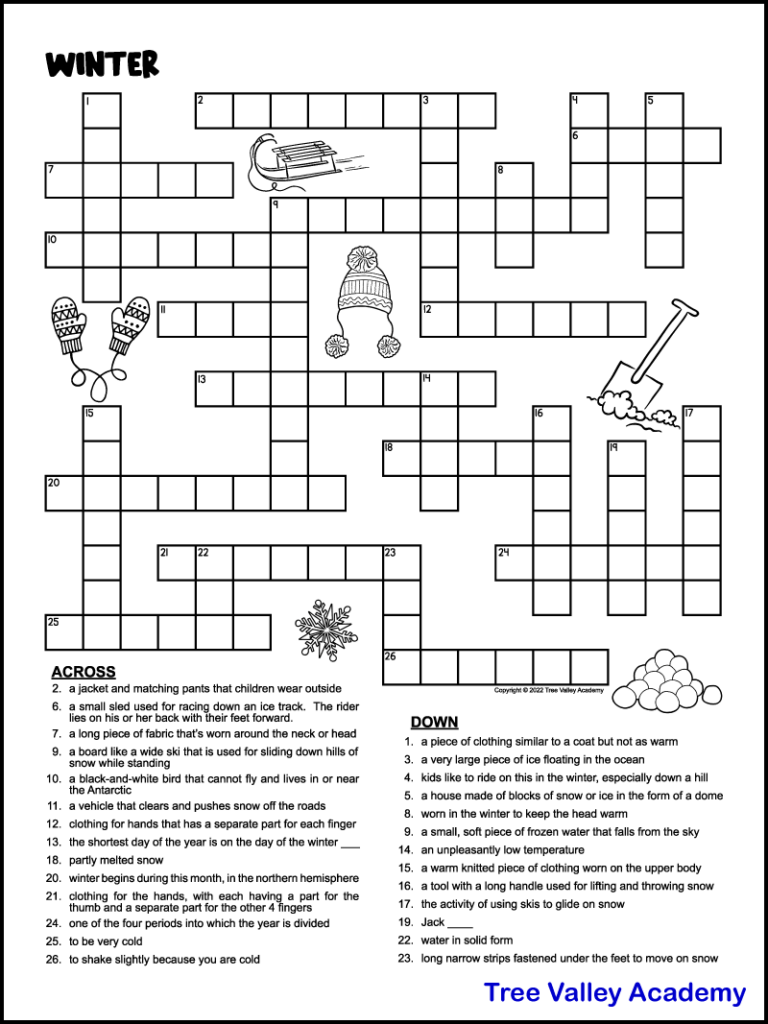 free printable easy crossword puzzles for adults