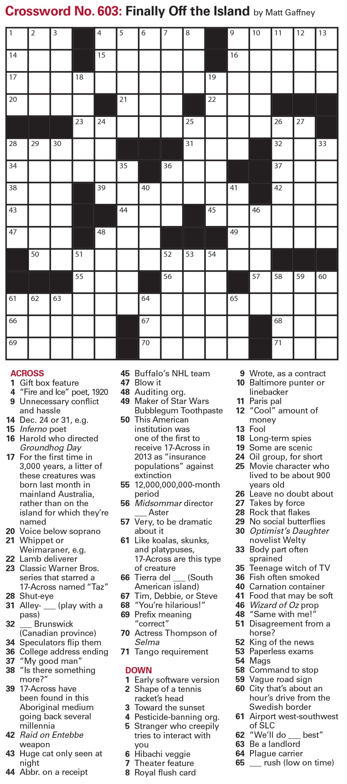 printable crossword puzzles free