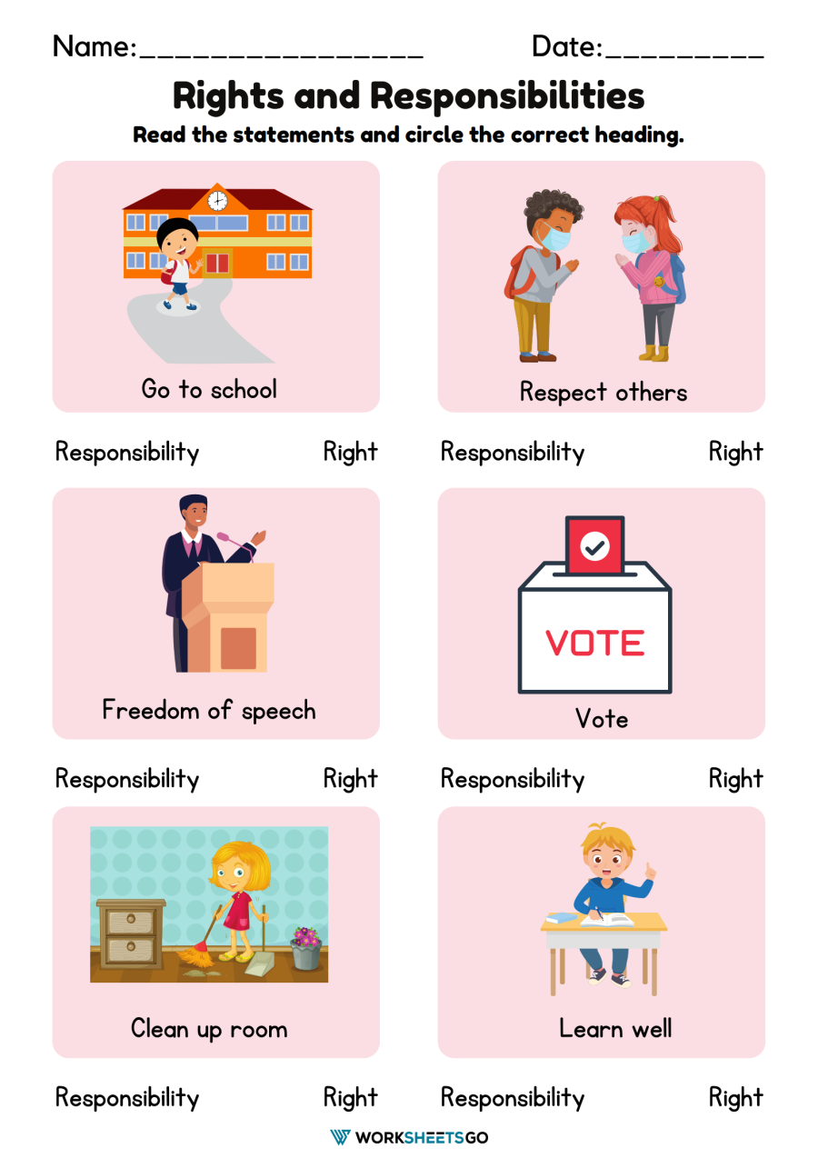 free printable responsibility worksheets