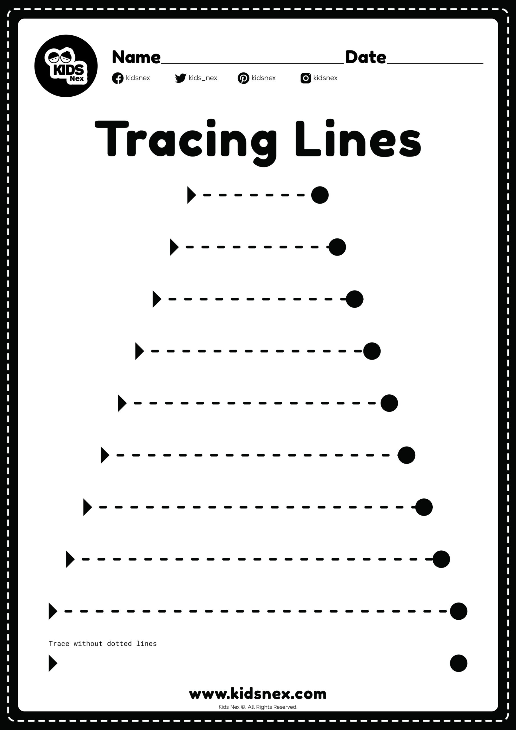 tracing lines worksheets printable