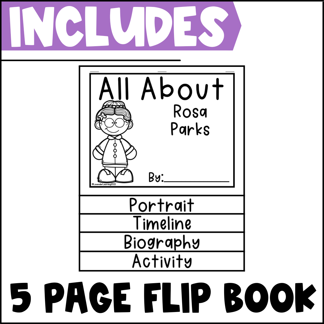 Rosa Parks Biography Activities Flip Book Report Black History Month Made By Teachers