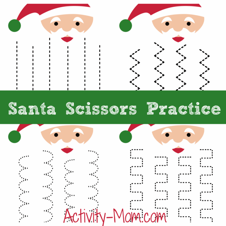 Santa Beard Cutting Practice free Printable The Activity Mom