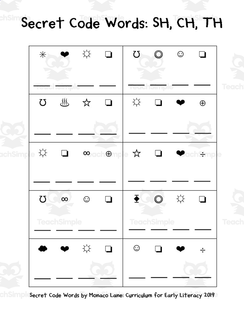 printable secret code worksheets