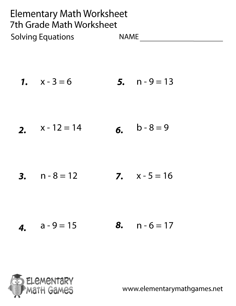 7th grade worksheets printable