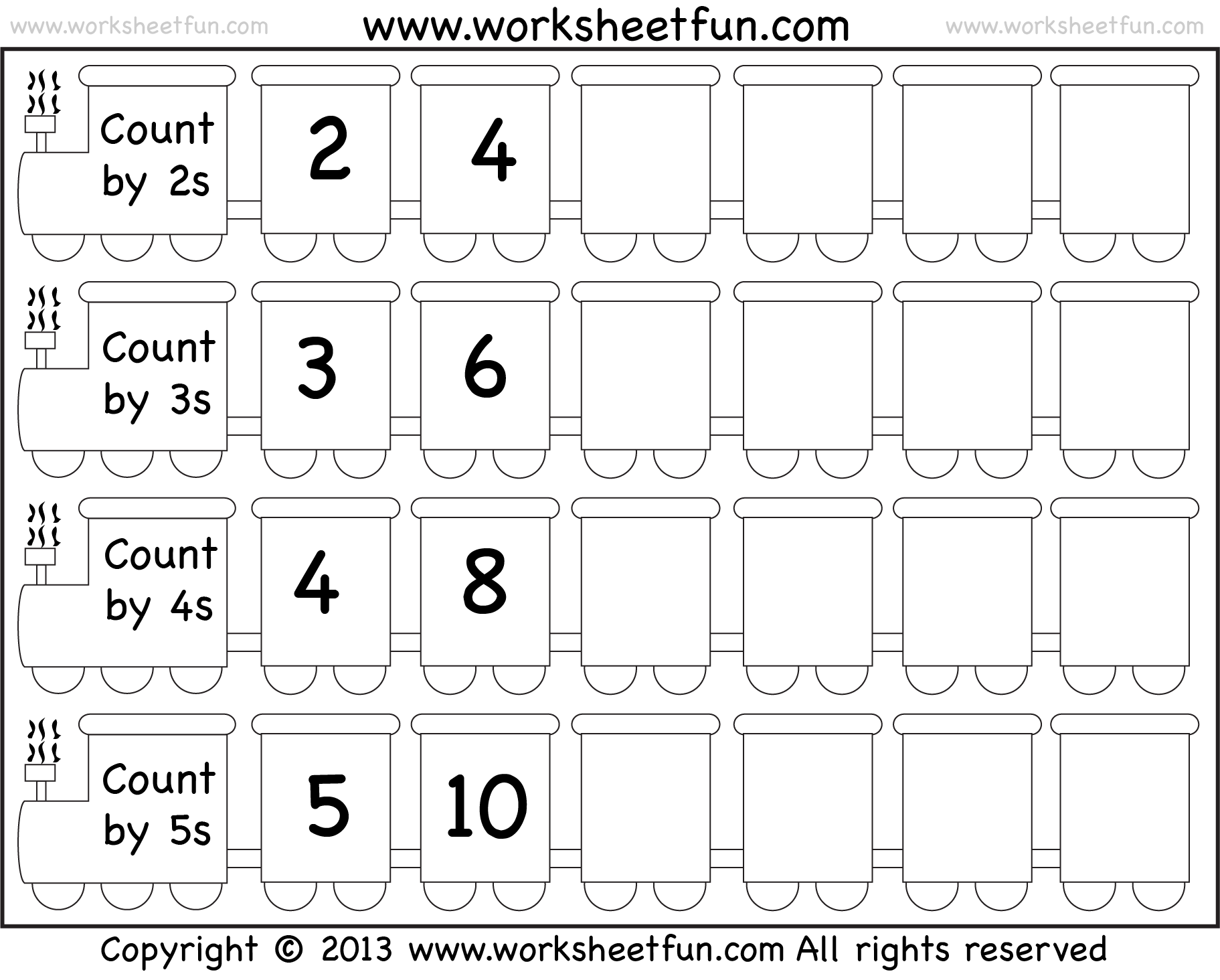 skip counting by 3 printable worksheets