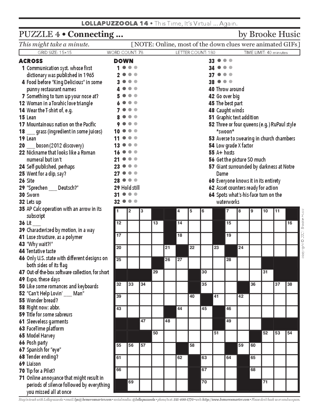 free sunday crossword puzzles printable