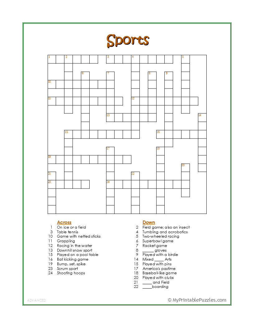 printable crosswords with answers