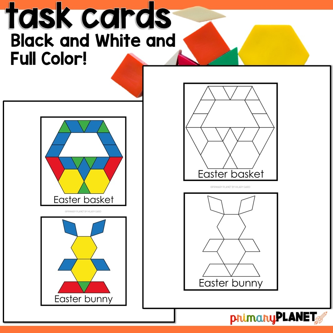 Spring Printable Pattern Block Mats Easter Printable Pattern Block Templates Primary Planet