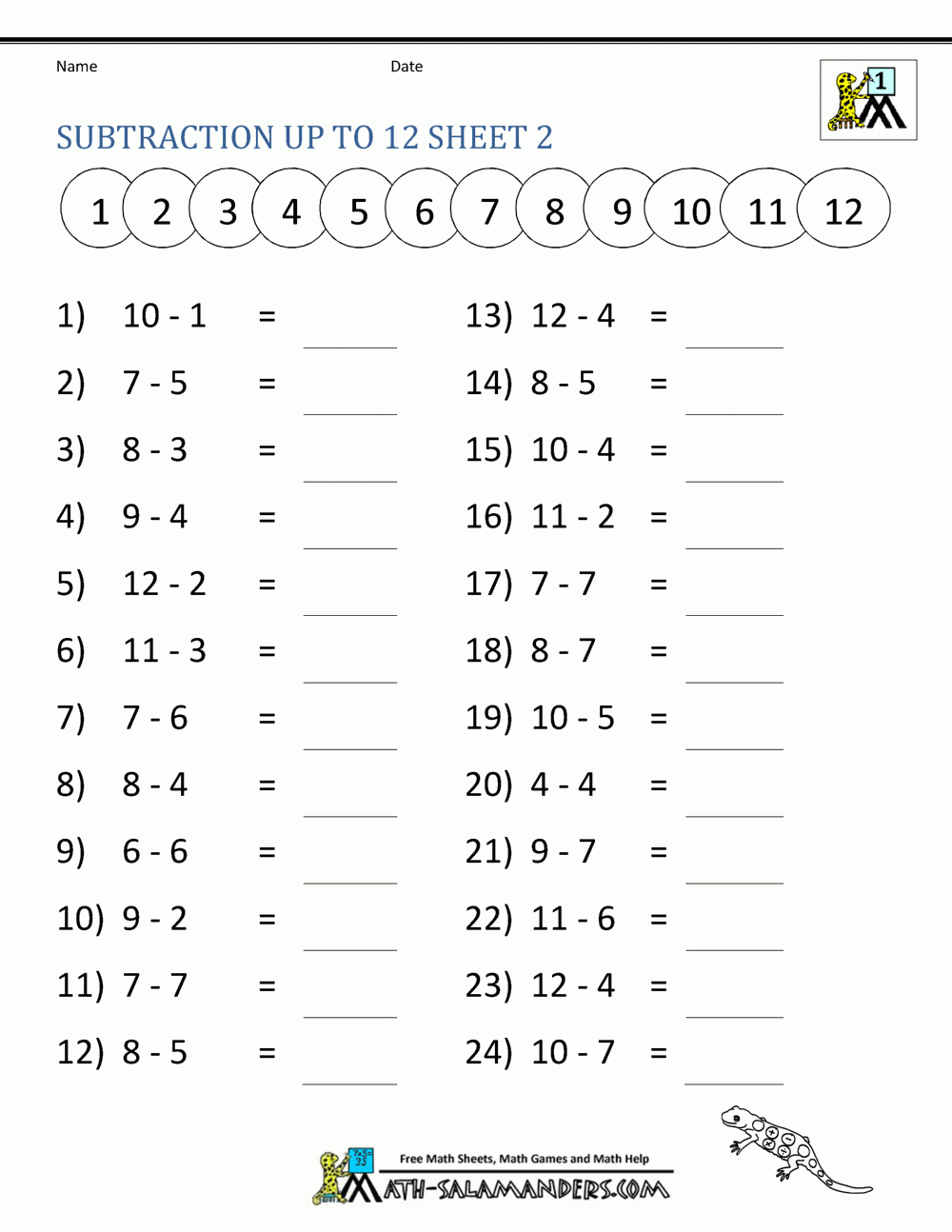 printable math worksheets for 1st grade