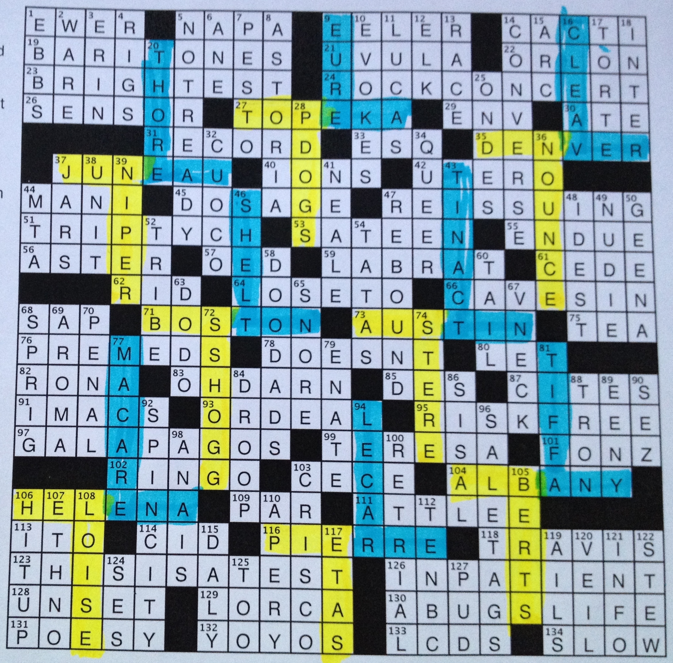 Sunday August 25 2013 Diary Of A Crossword Fiend