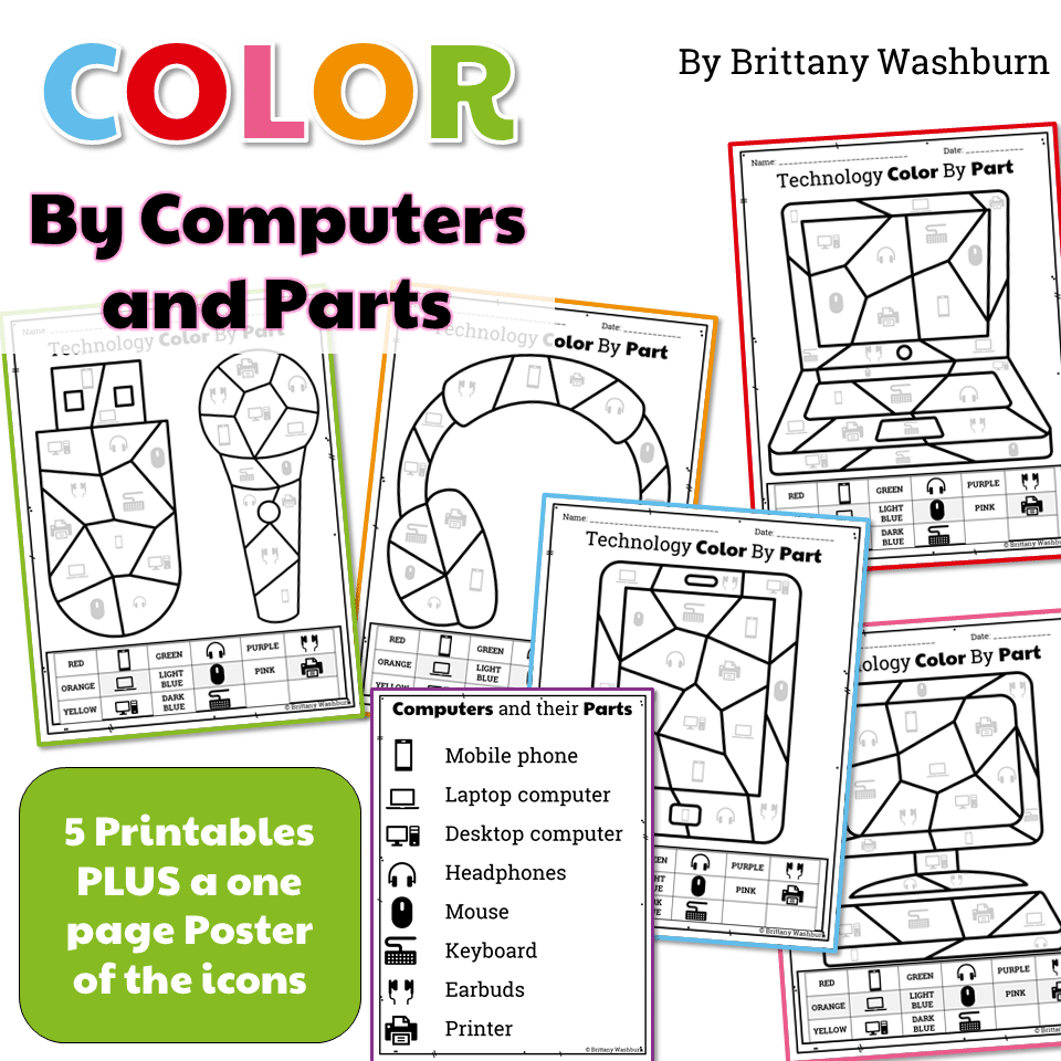 parts of the computer worksheets printables