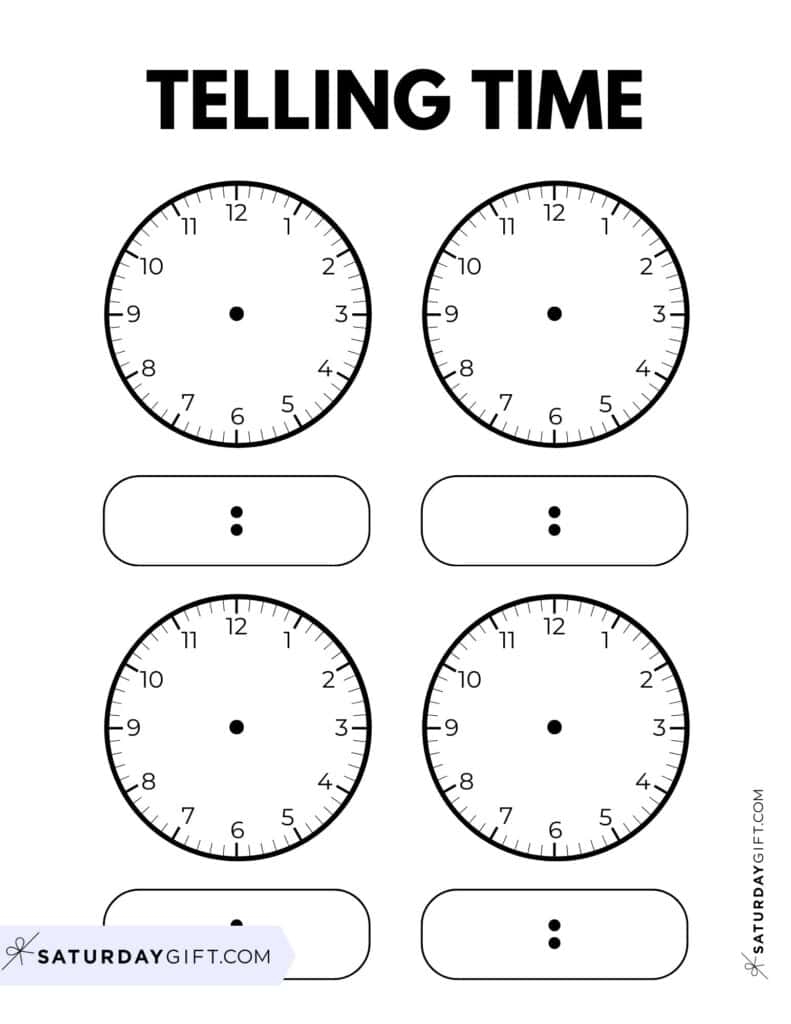printable telling time worksheets