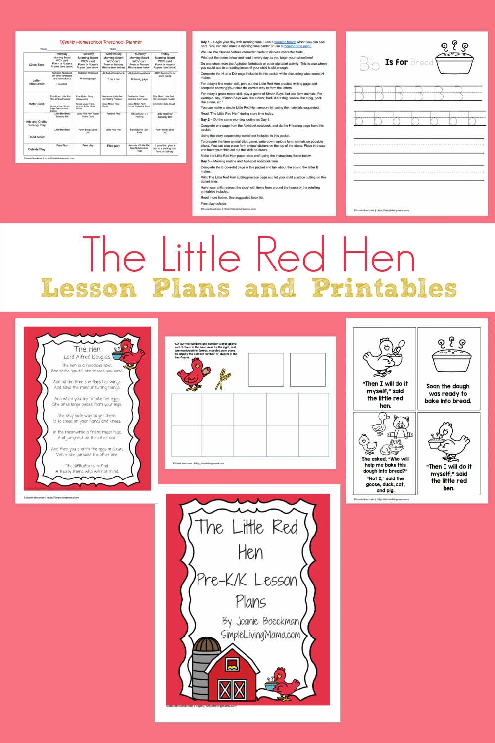 little red hen free printable worksheets