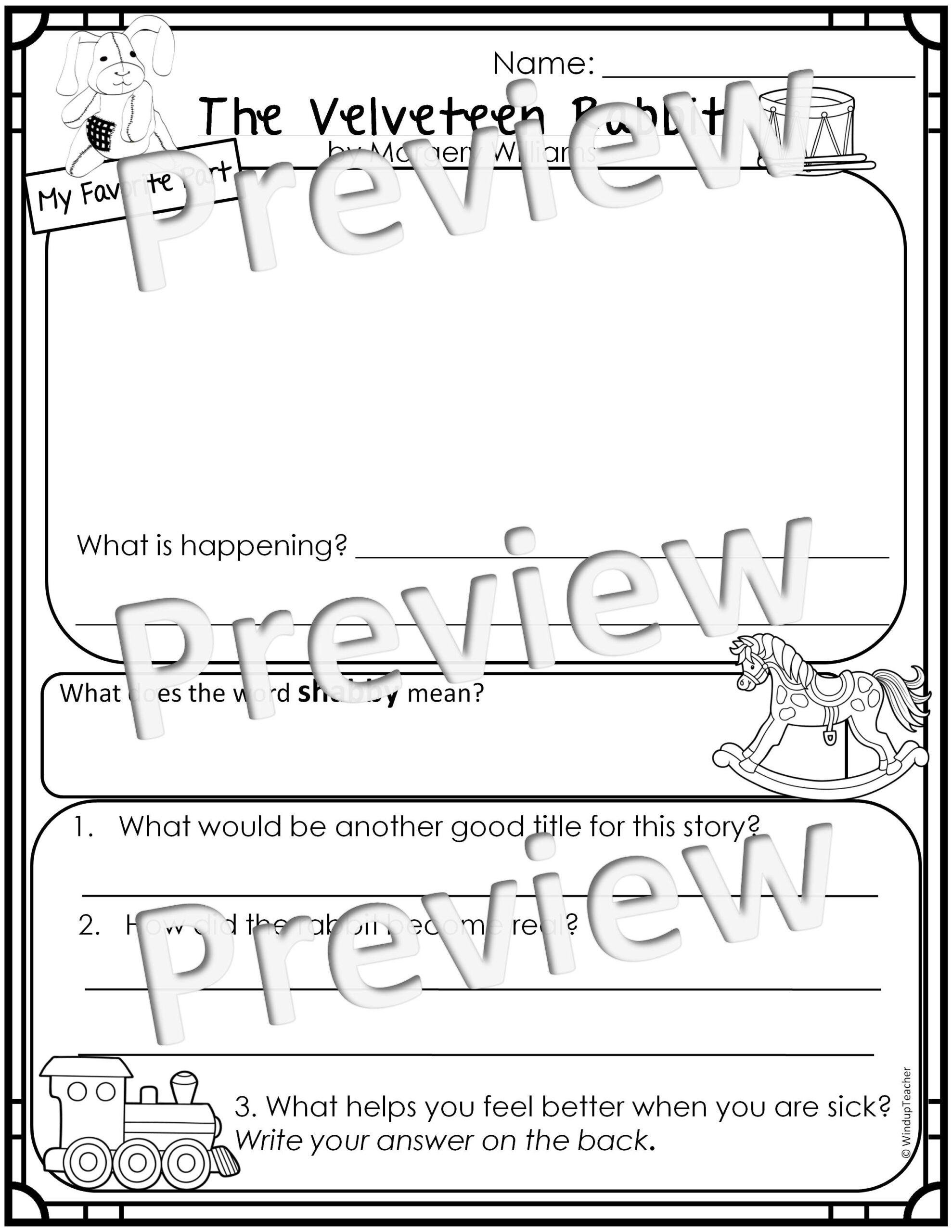 The Velveteen Rabbit Activity Sheets Made By Teachers