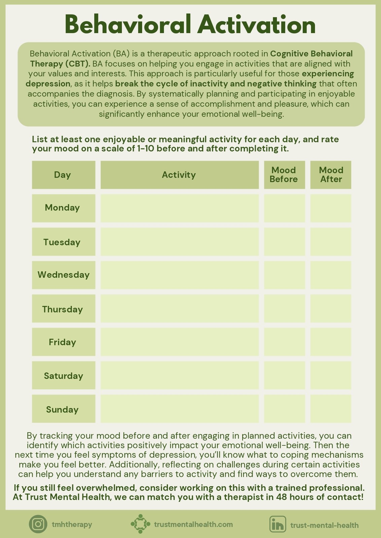 Therapy Worksheets CBT Worksheets Trust Mental Health