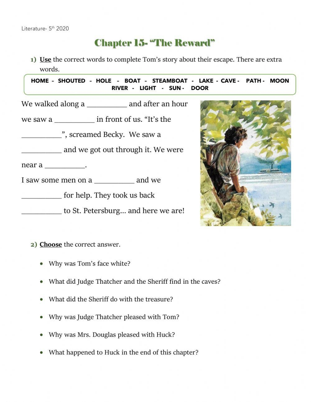 Tom Sawyer Chapter 1 ESL Worksheet By Csarc68 Worksheets Library