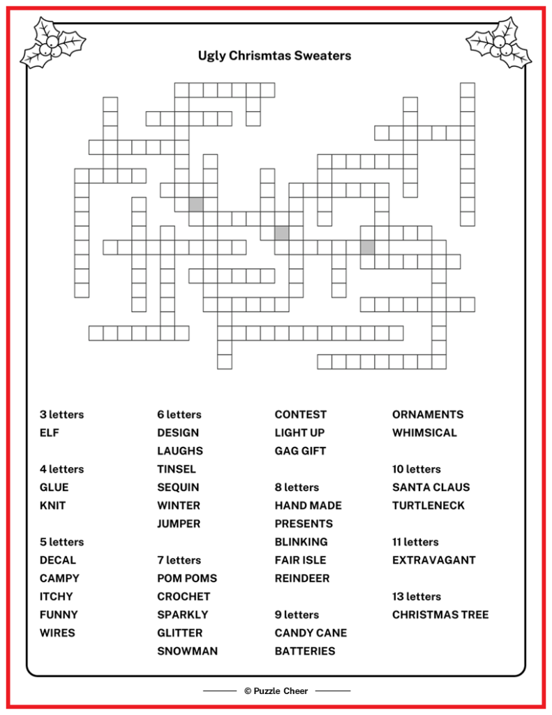 fill in crosswords printable