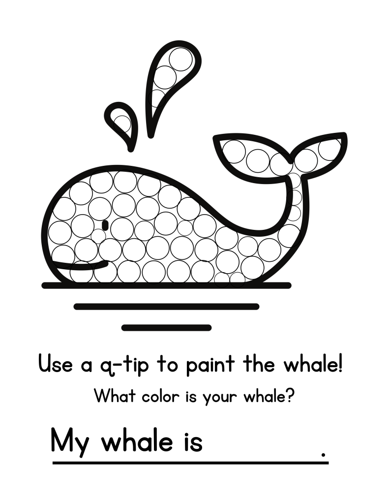 free printable preschool worksheets whale theme