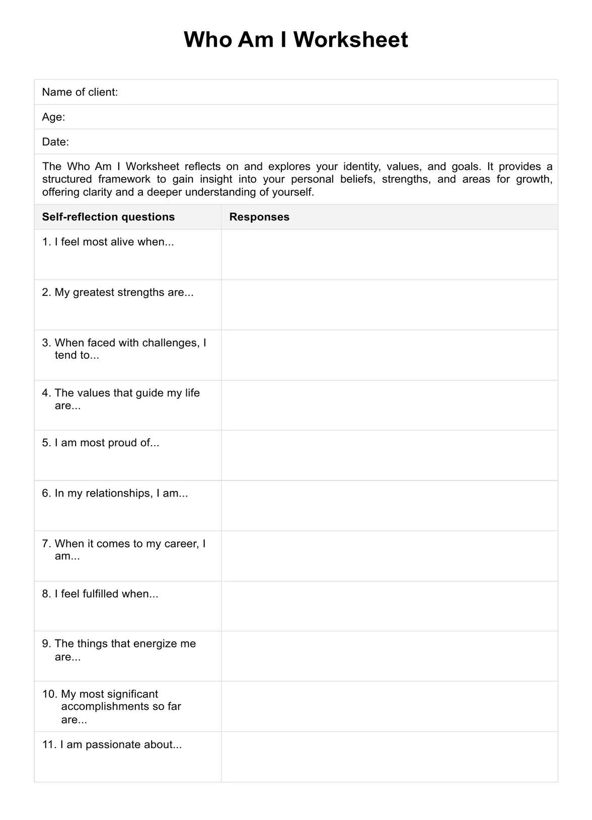 free printable psychology worksheets