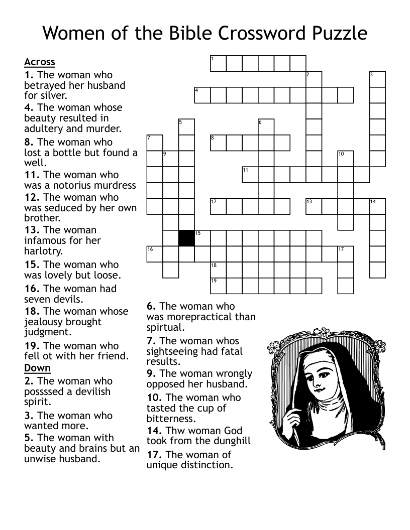 bible crossword printable