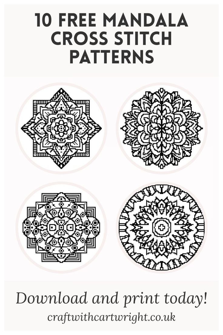10 FREE Mandala Cross Stitch Patterns Craft With Cartwright