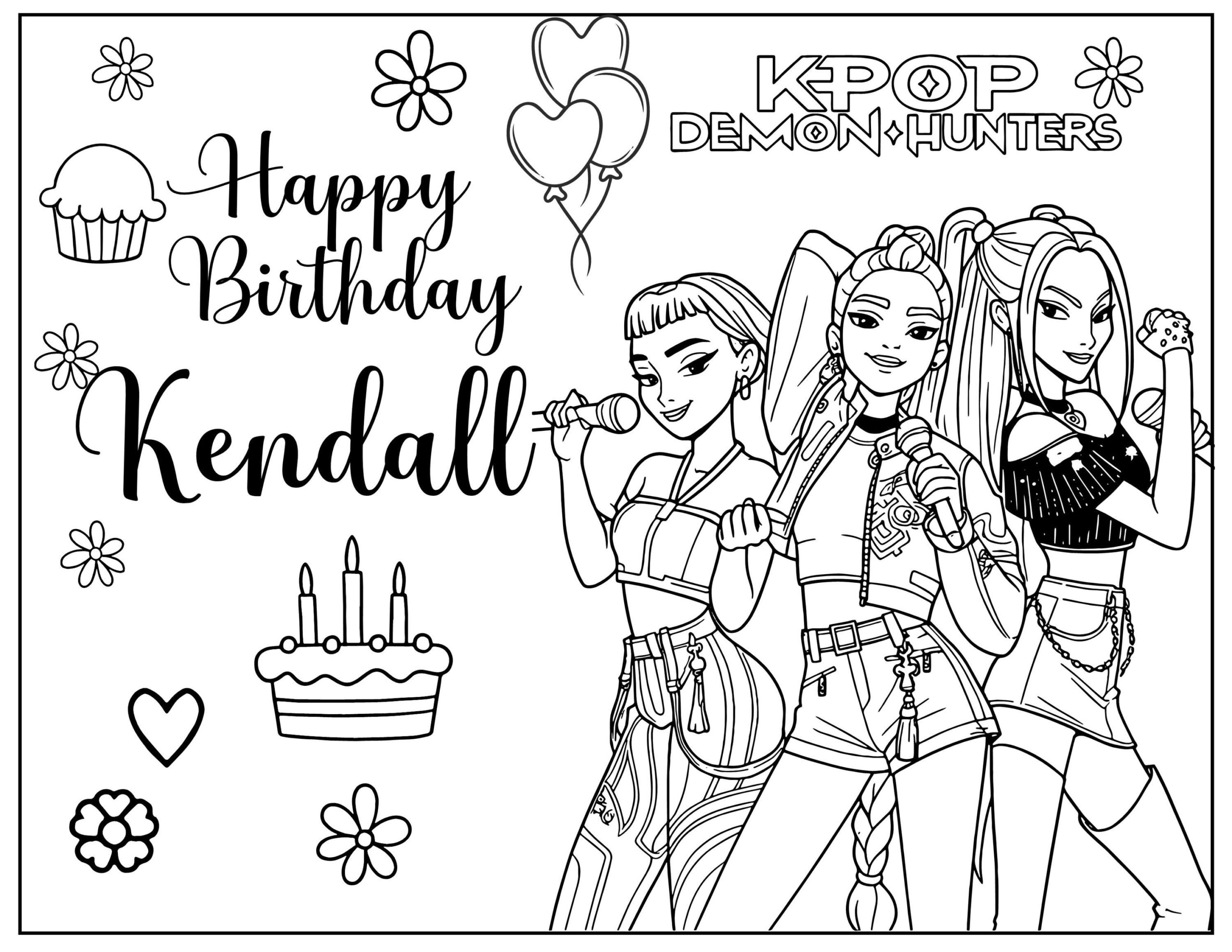 kpop demon hunters coloring pages printable