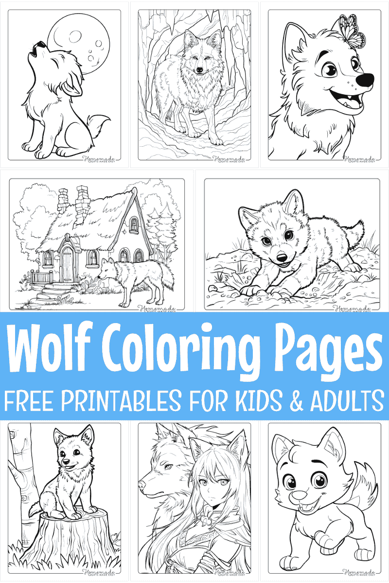 wolf printable coloring pages