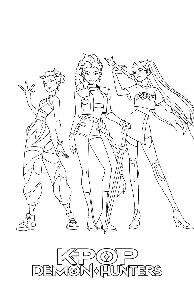 kpop demon hunters printable coloring pages