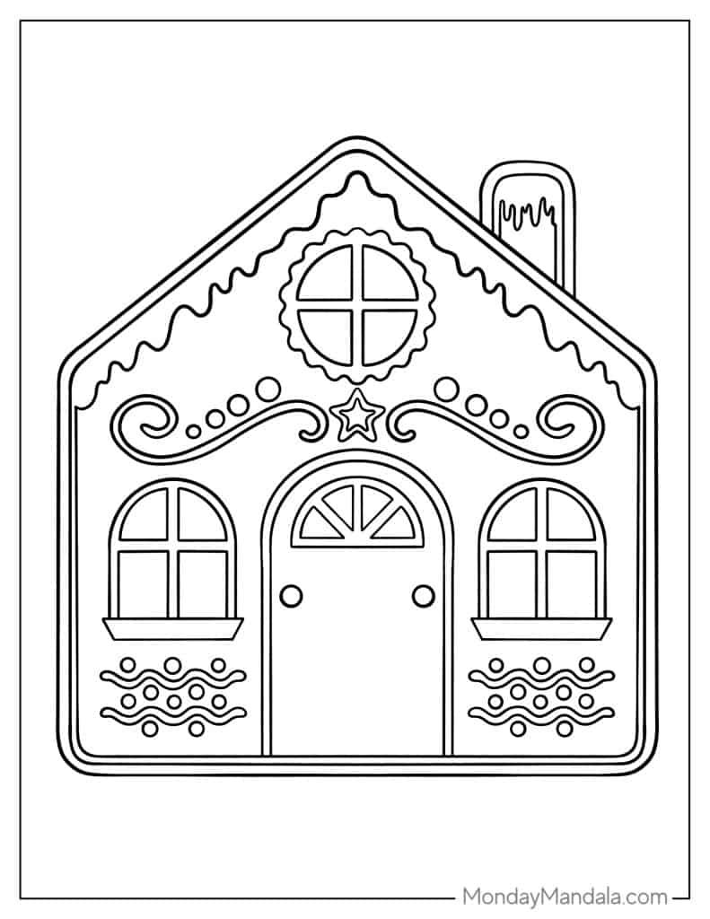 40 Gingerbread House Coloring Pages Free PDF Printables 