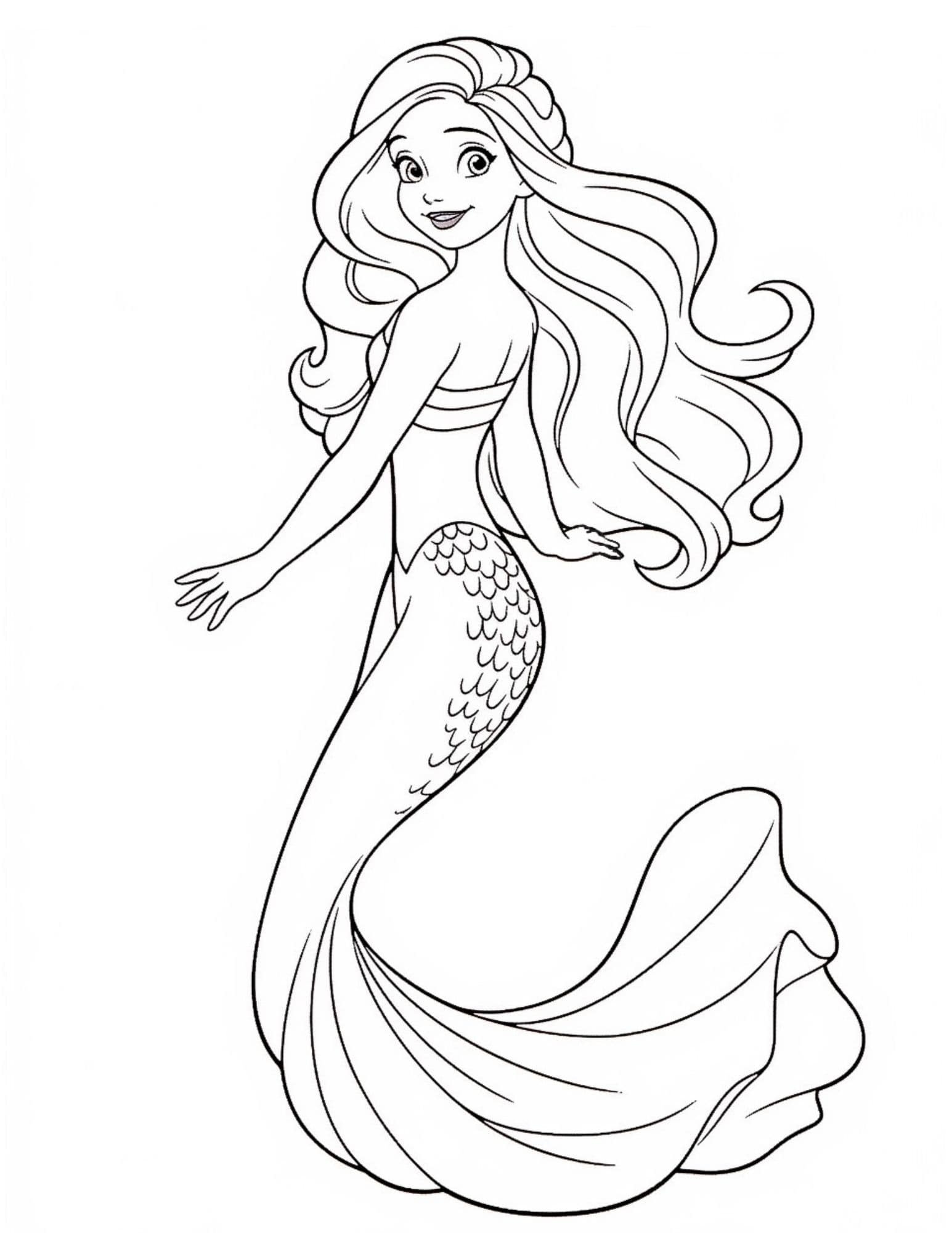 mermaid printable coloring pages