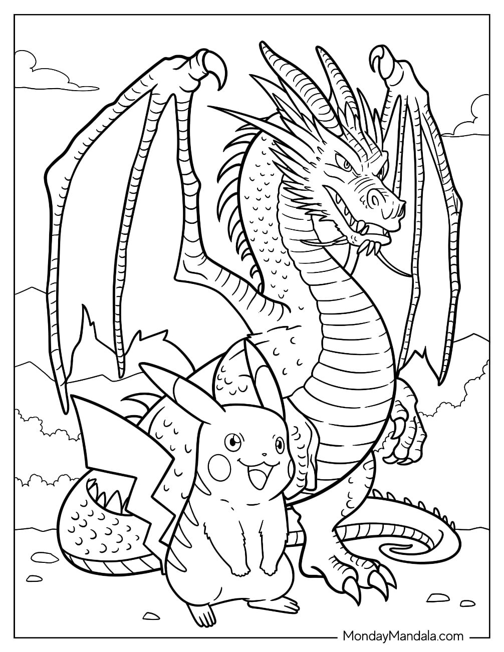 printable dragon coloring