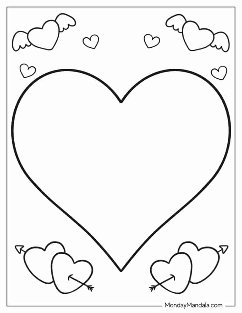 heart coloring sheets printable
