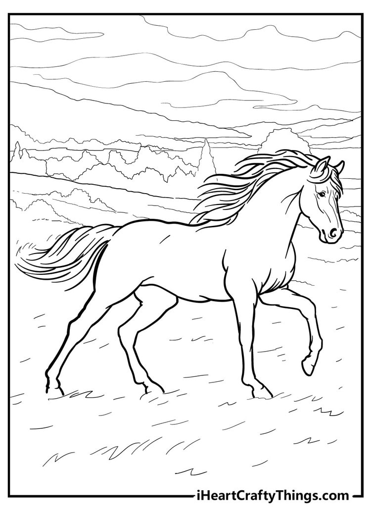 printable coloring pages horses