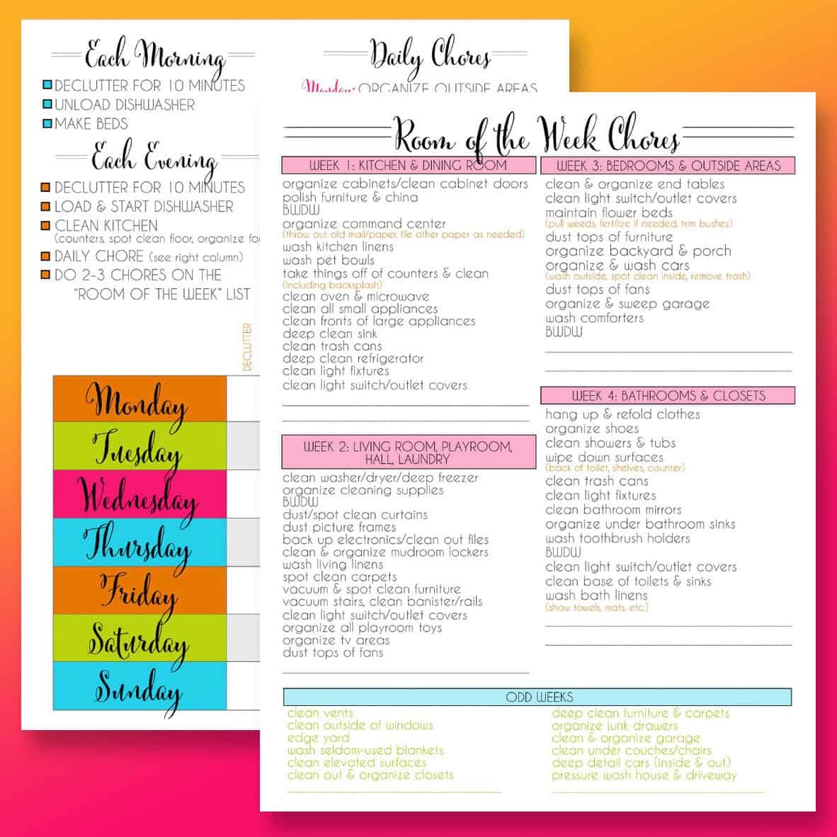 A Printable House Cleaning Checklist That Works LL Home