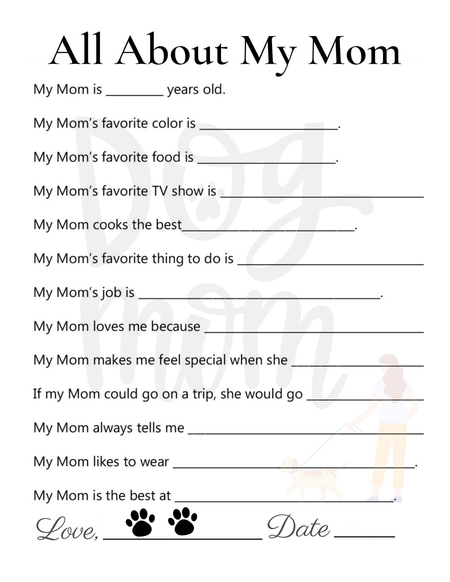 All About My Mom Questionnaire Mother s Day Gift PNG File Etsy Israel