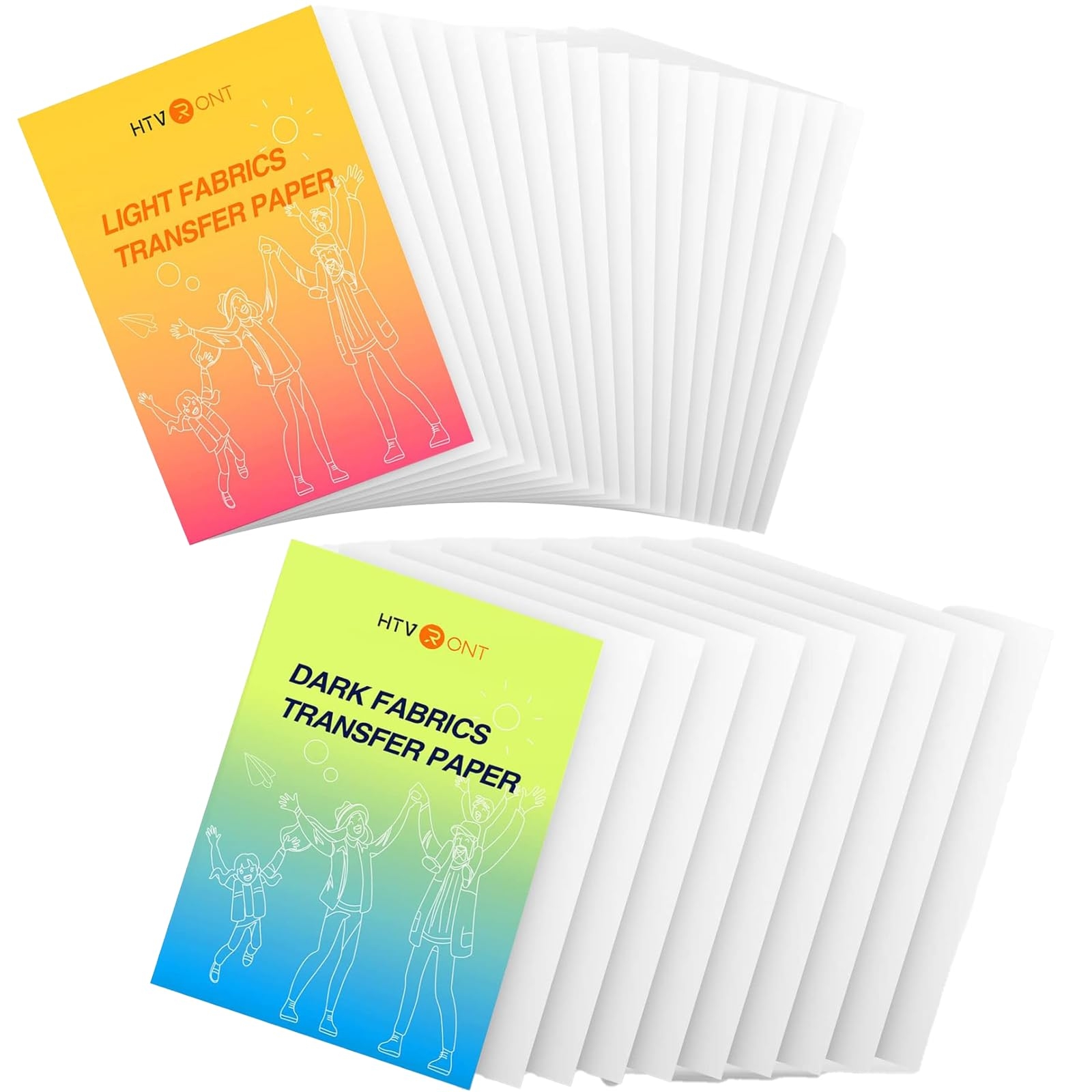 Amazon HTVRONT Printable Heat Transfer Vinyl For Light T Shirt 20 Pack Heat Transfer Paper For Dark Fabric 10 Sheets 8 5 x11 