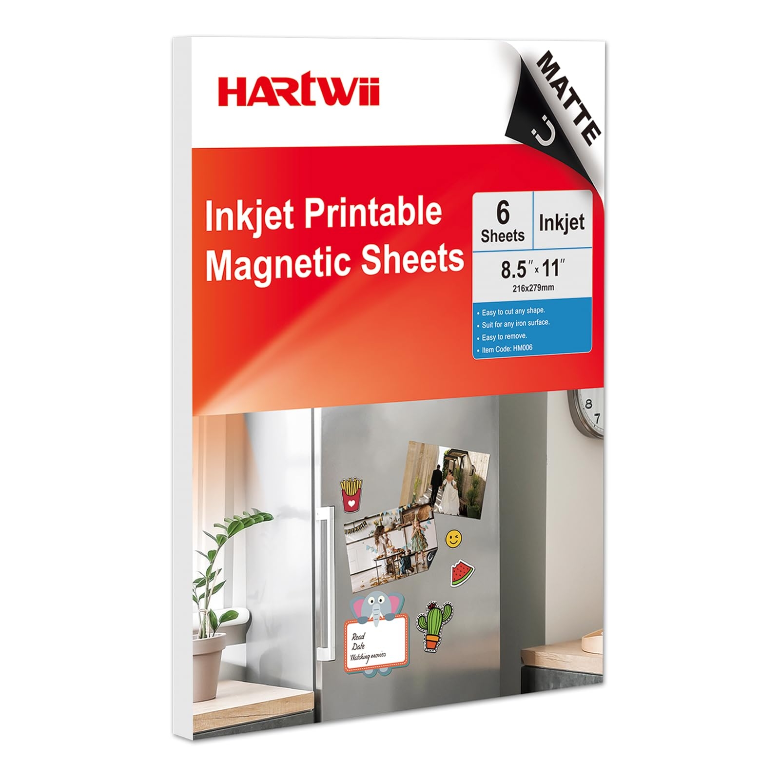 Amazon Printable Magnetic Sheets 8 5x11 Inches 6PCS 13 5mil Thick Matte Magnet Paper Sheet Non Adhesive For Inkjet Printer Make Refrigerator Photo For DIY Cricut Office Products