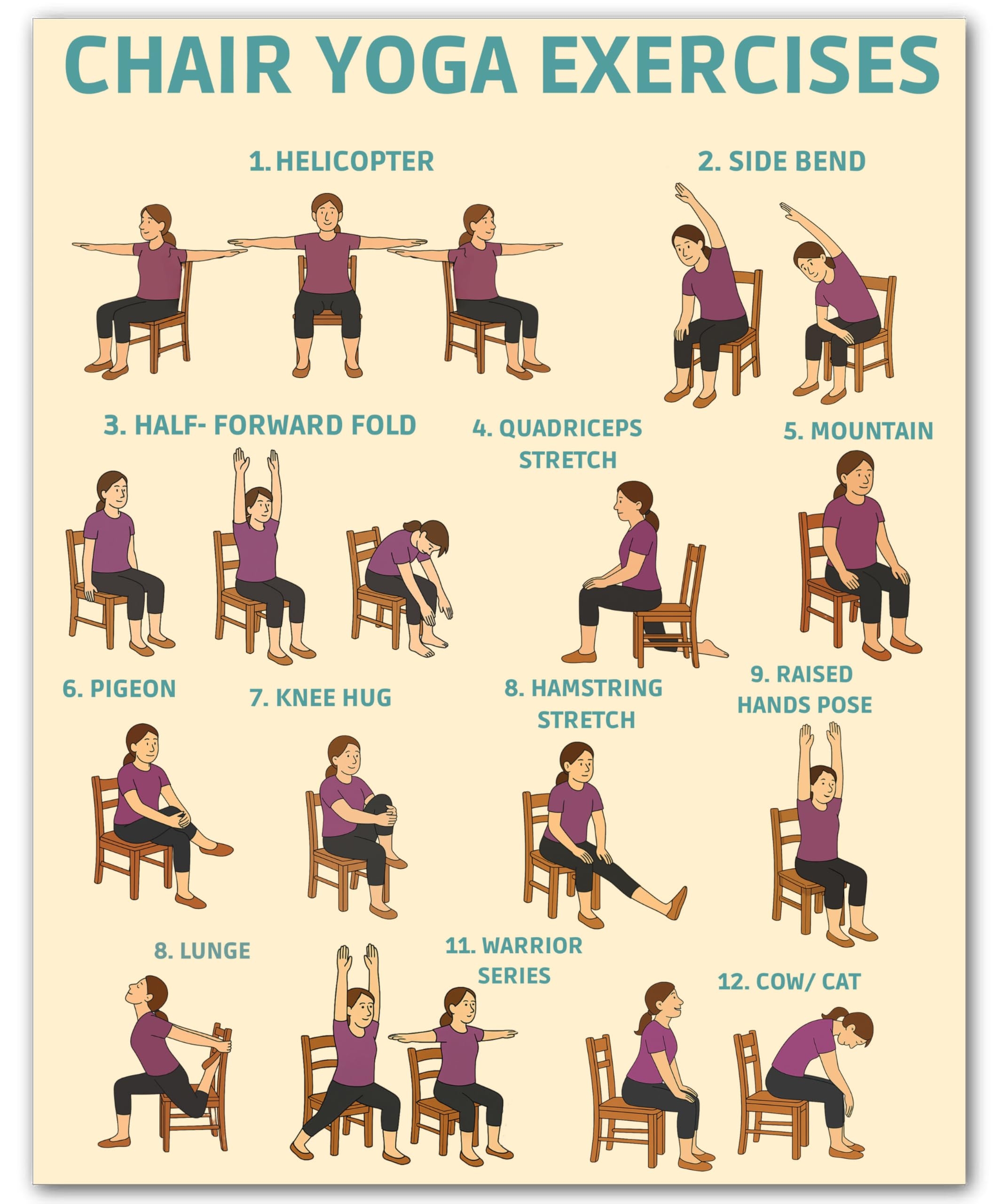 printable chair yoga poses pdf