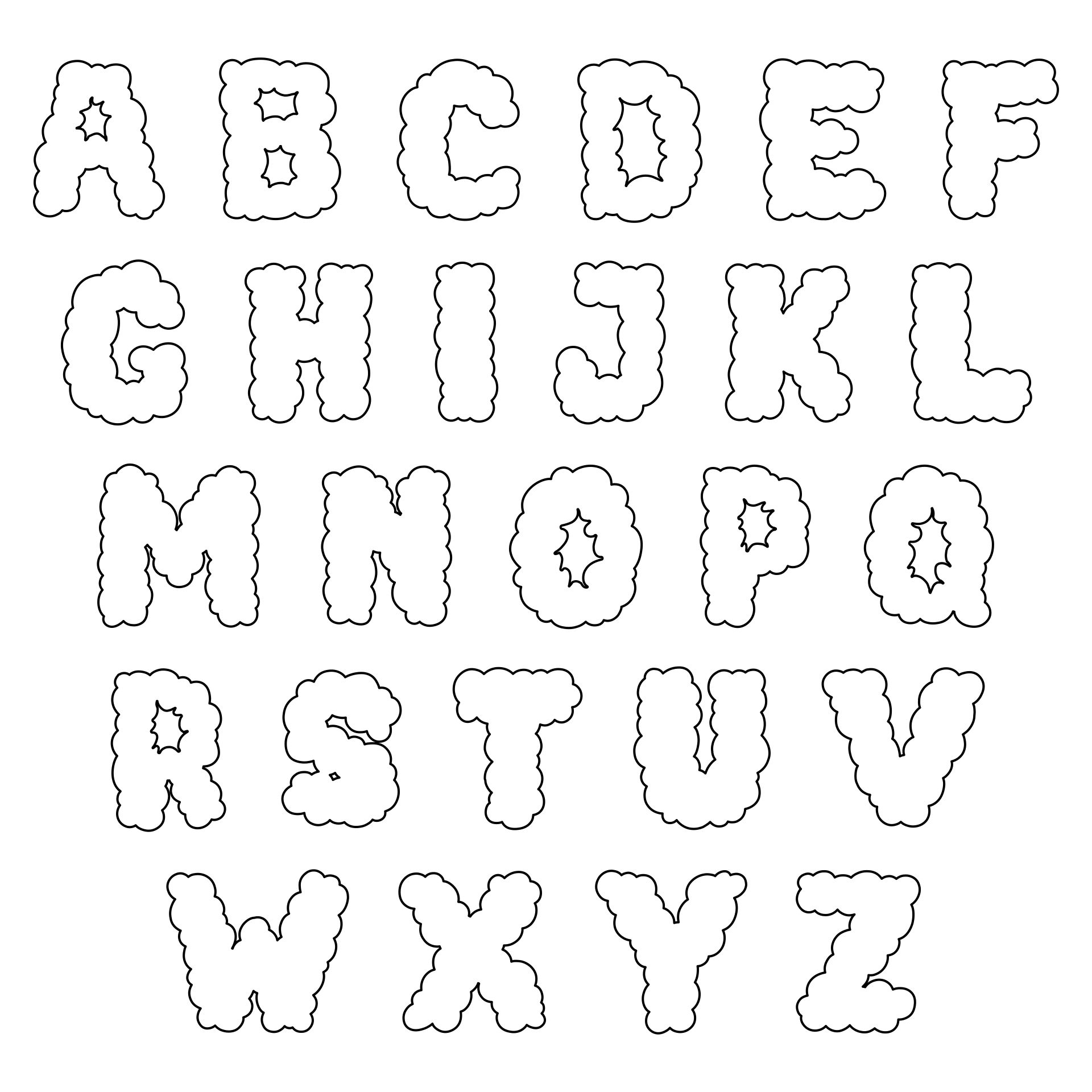 printable bubble letter