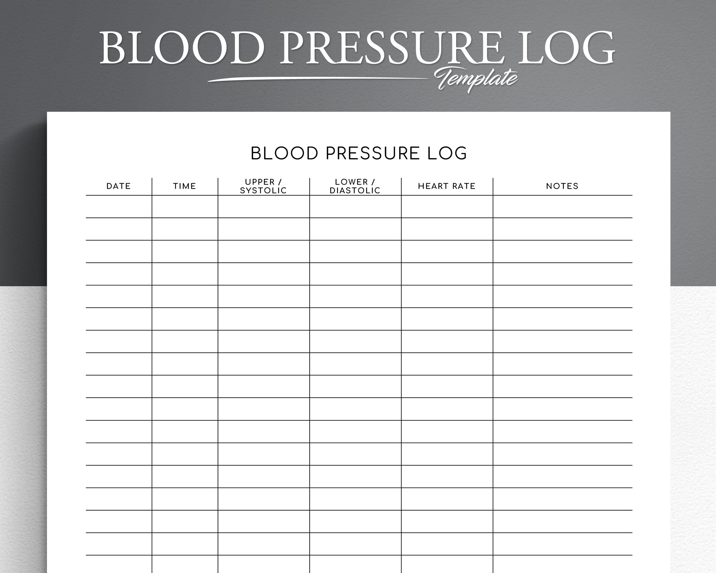 free printable blood pressure log