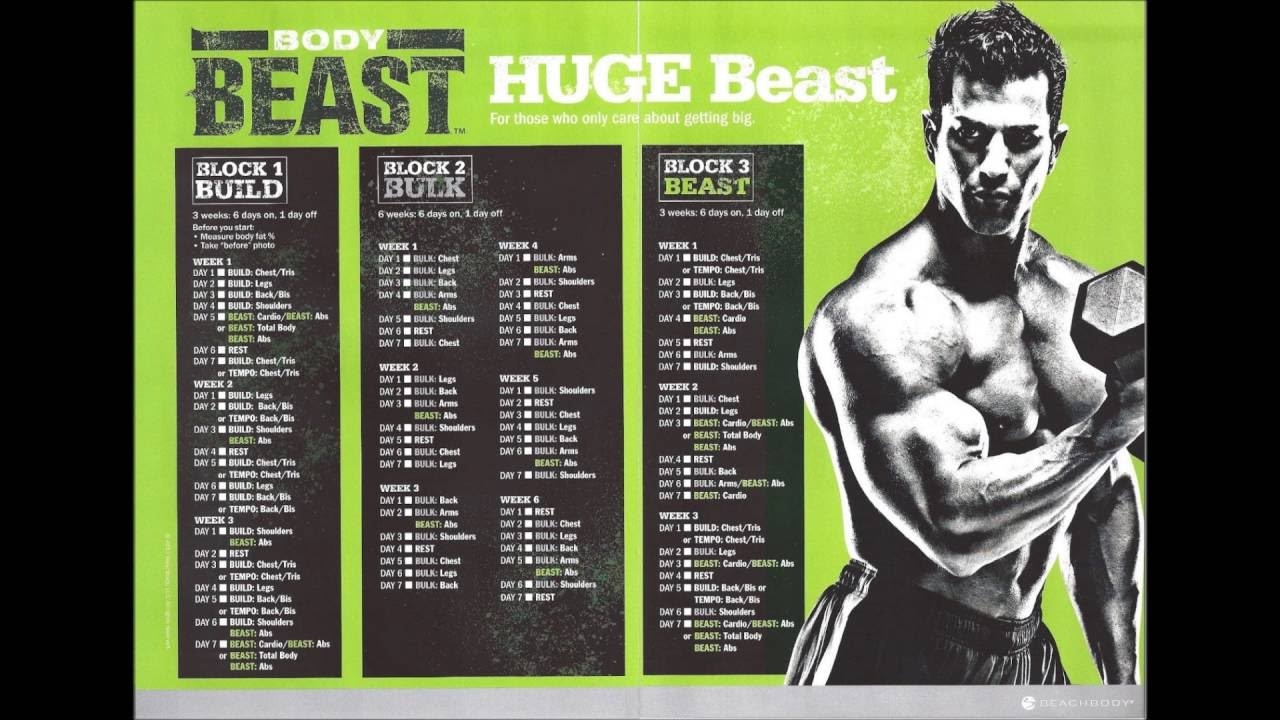body beast printable workout sheets exercises
