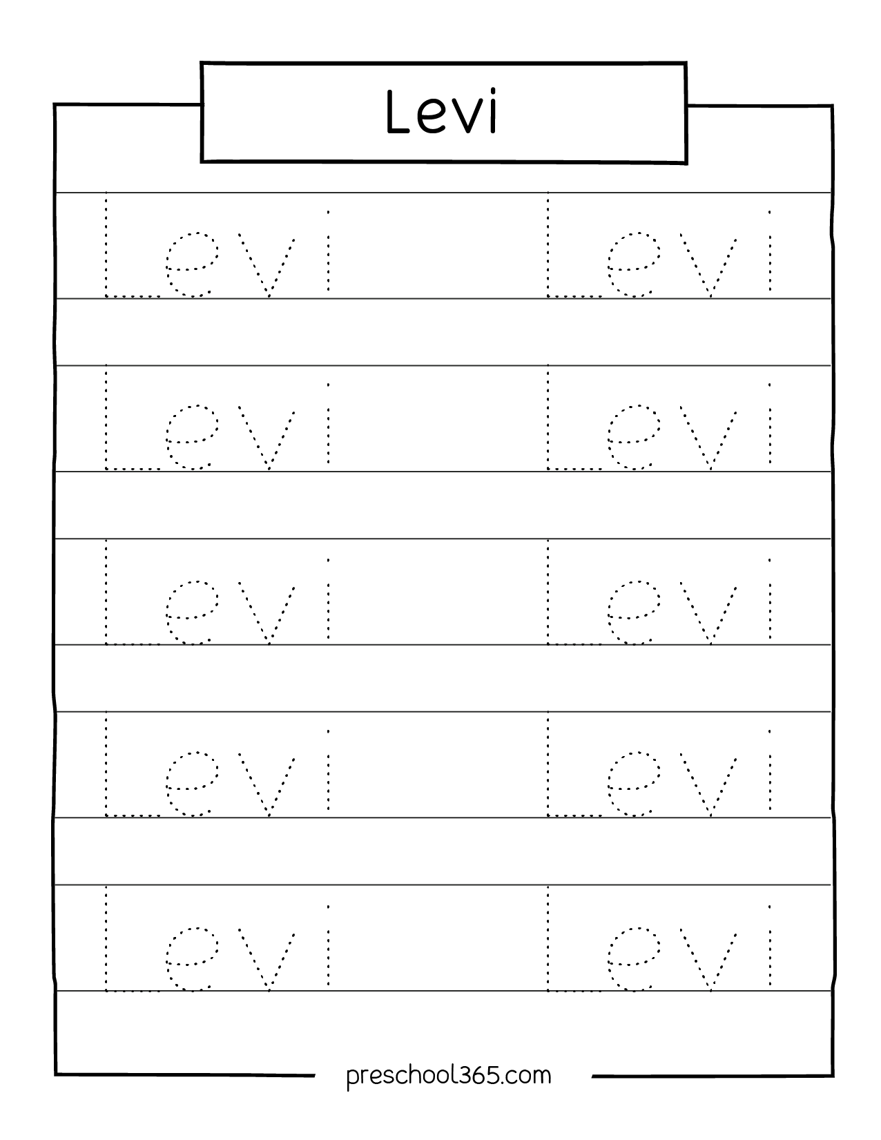 printable name tracing