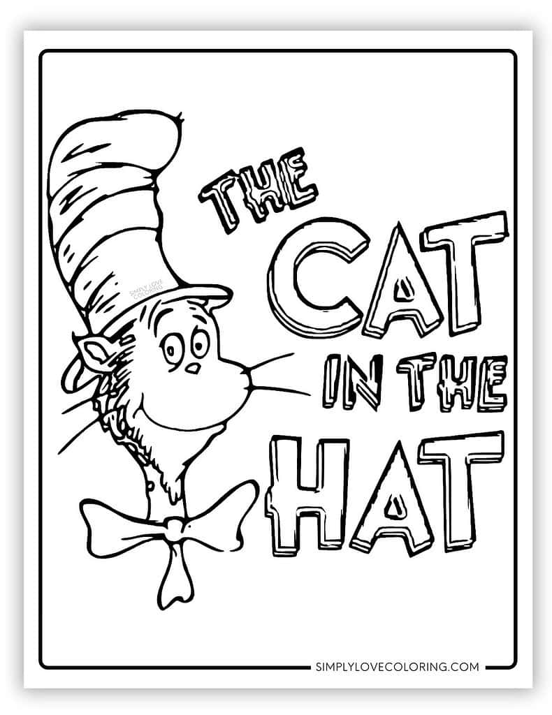 Cat In The Hat Coloring Pages Free PDF Printables Simply Love Coloring