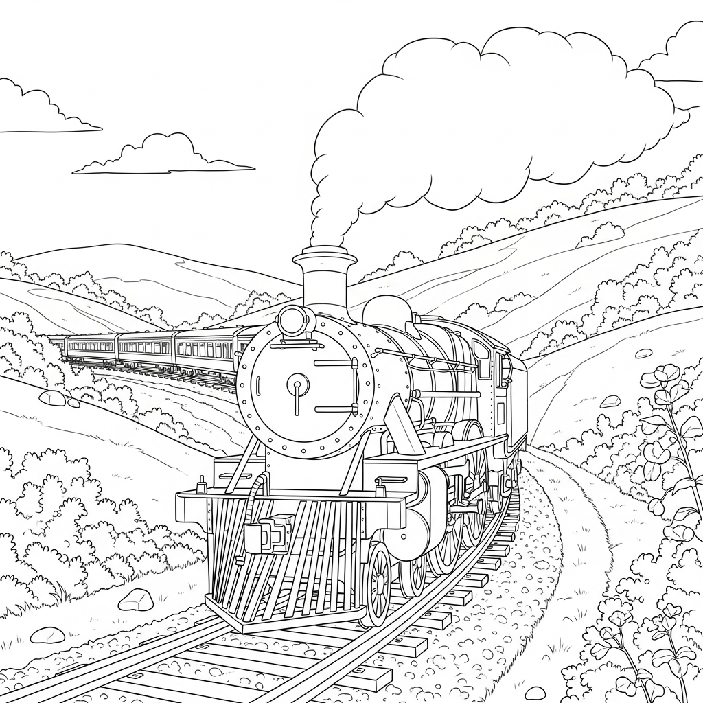 train printable coloring pages