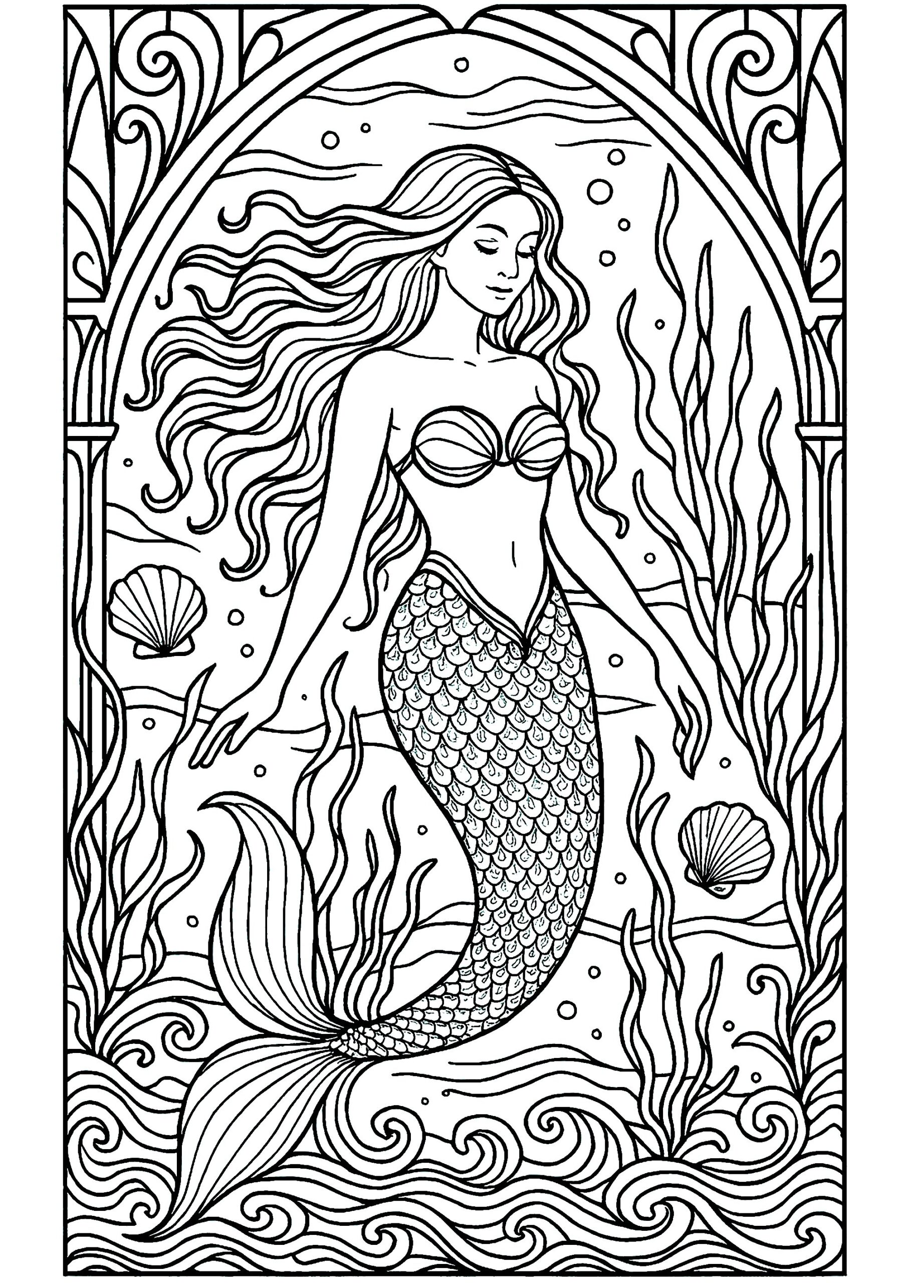 mermaid coloring pages printable mermaid coloring pages printable