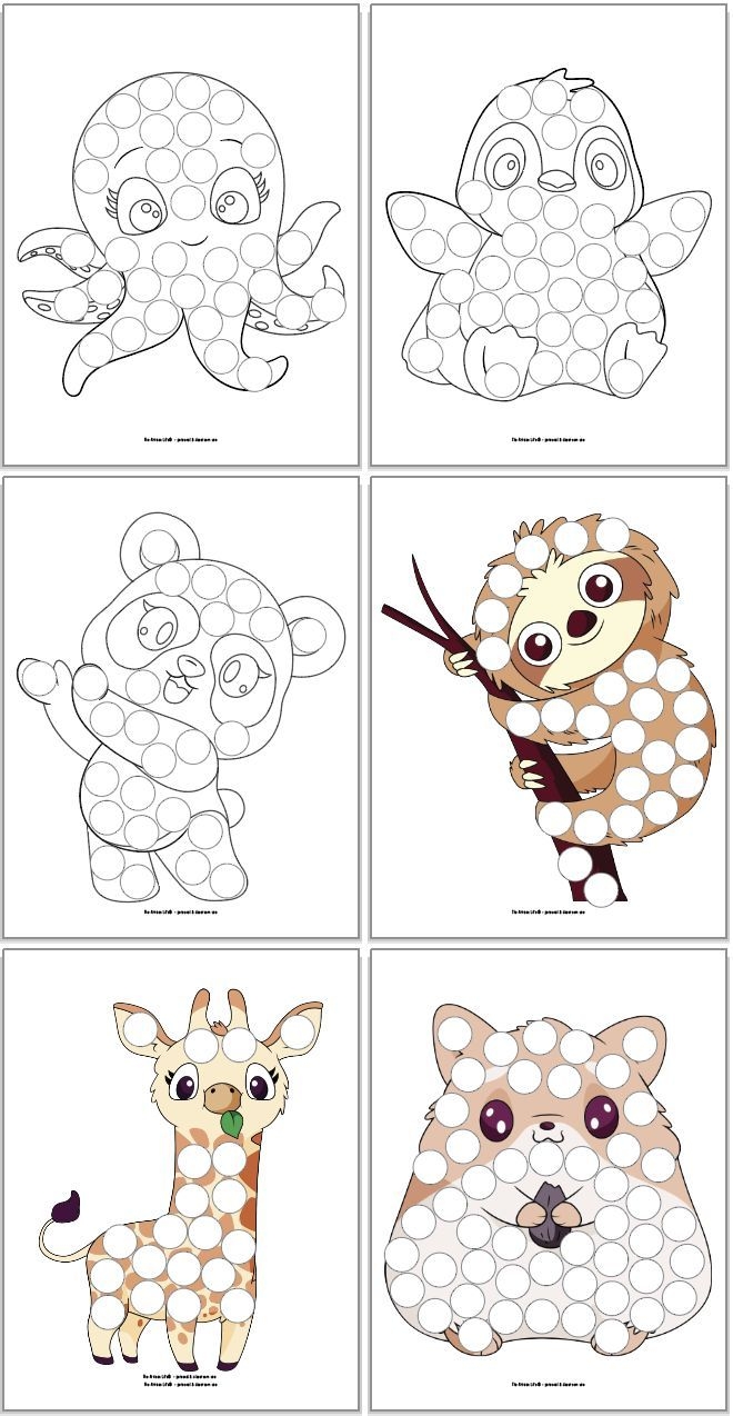 Cute Animal Dab It Dot Marker Coloring Pages