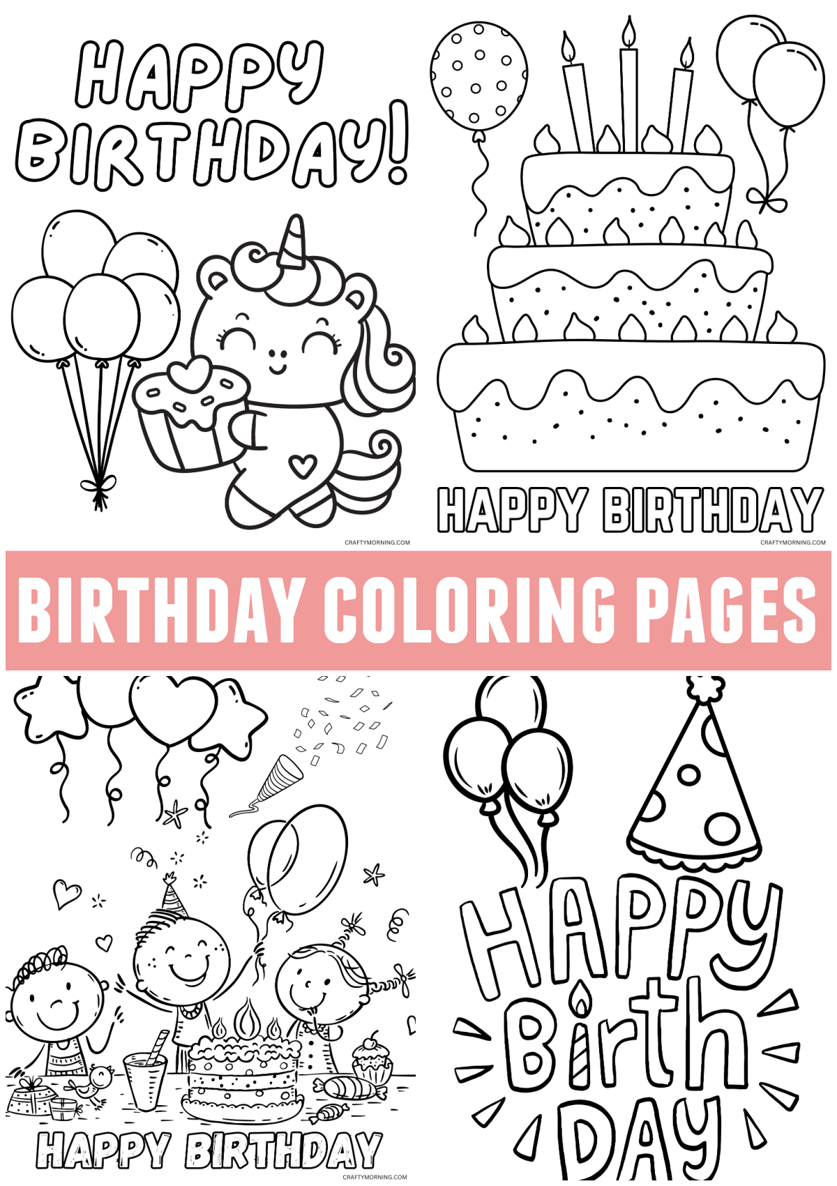happy birthday coloring pages printable